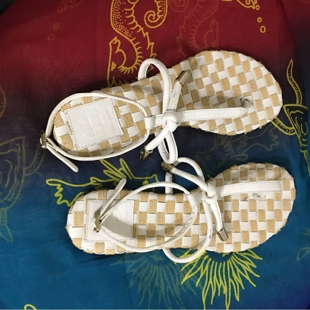 Tory Burch White Strappy Sandals Size 7M